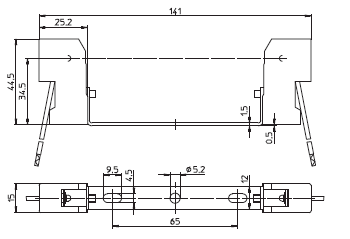 Fassung für Halogenlampen R7s-RX7s, Ø-Litze=1,5mm2